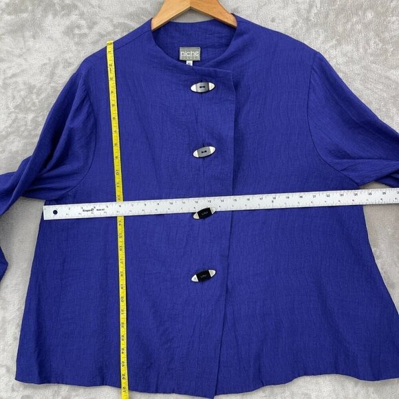 Niche Nilgun Derman Blue Button Front Tunic Top Artistic Lagenlook - Picture 10 of 10